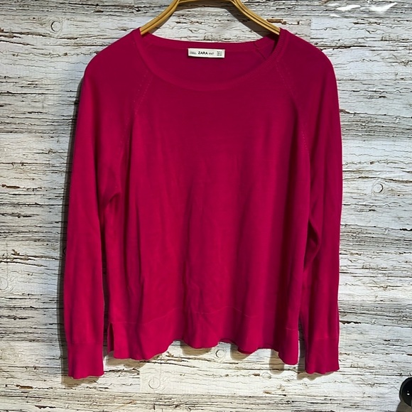 Zara  Knit pink sweater size medium - Picture 1 of 7